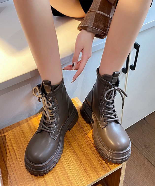 Lace Ladies（レースレディース） レザー調 ラウンドトゥ レースアップ