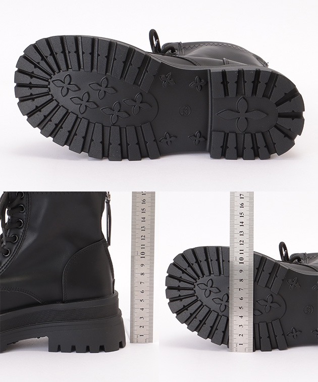 Lace Ladies（レースレディース） レザー調 ラウンドトゥ レースアップ