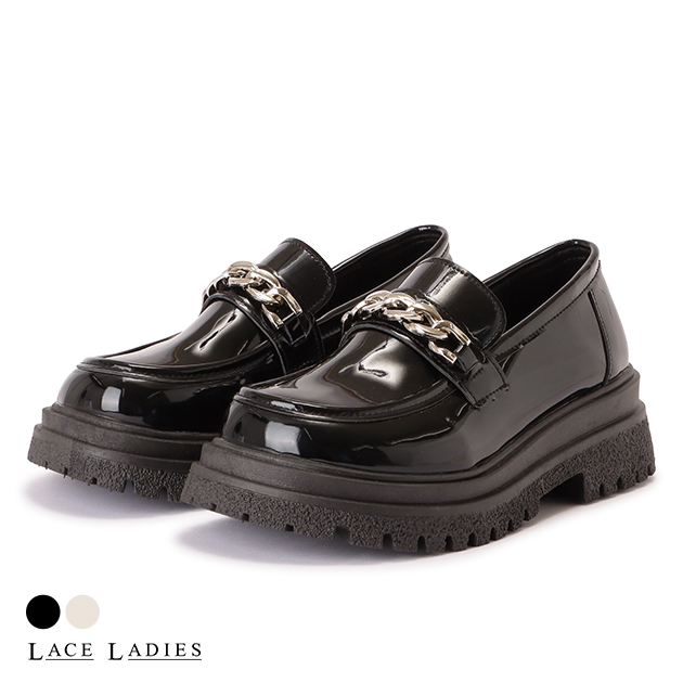 Lace Ladies（レースレディース） チェーン 厚底 ローファー エナメル