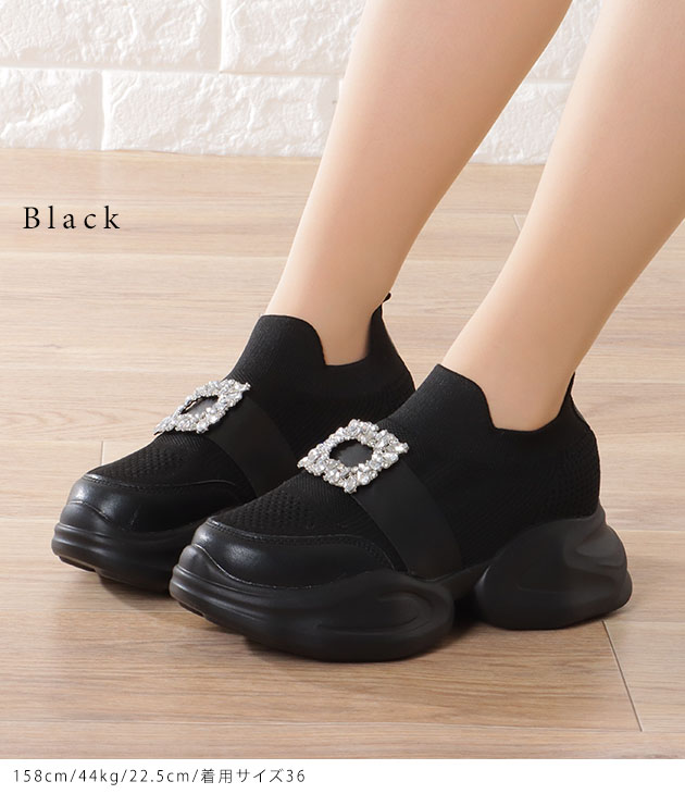 Lace Ladies ビジュー バックル付き メッシュ ダッド スニーカー