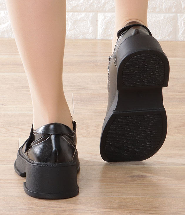 美品✨ダンスコ ストラップ 厚底 バレエシューズ レザー ブラック 38 Lace Ladies（レースレディース） 配色 ステッチ 厚底 ストラップ