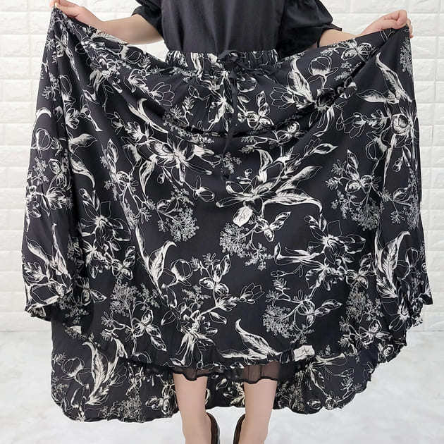 PICTURES ボタニカル柄ワイドブルゾン 黒　FREEクロップド丈ゆったり 楽天市場】【全品対象☆まとめ買い3点以上で使える 7%OFF