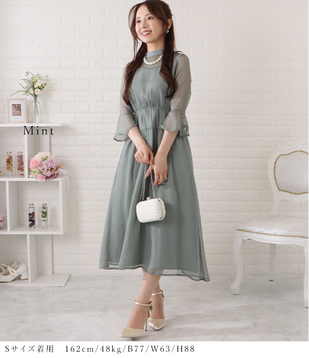 DM掲載 定価7.6万 フォクシー ギャザー フレア ワンピース グレー 38 Lace Ladies ウエストギャザーフレアシフォンワンピース 女性