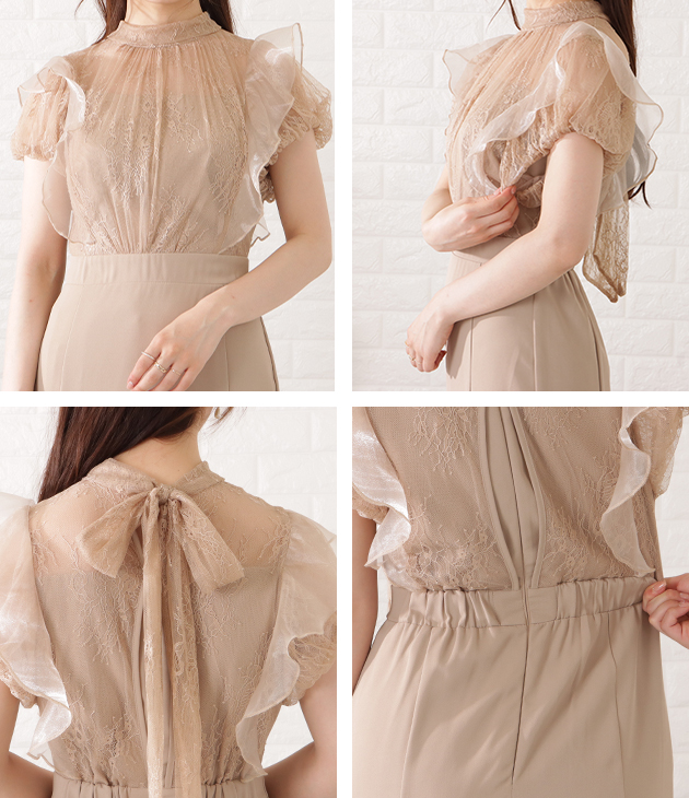 Lace Ladies レースドッキングタイトワンピース 女性 レディース
