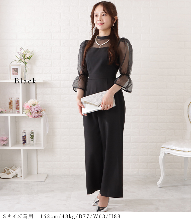 シースルー ハイネック ブラウスドッキング ワンピース S〜XXL シフォンブラウスドッキングオールインワン 女性 レディース