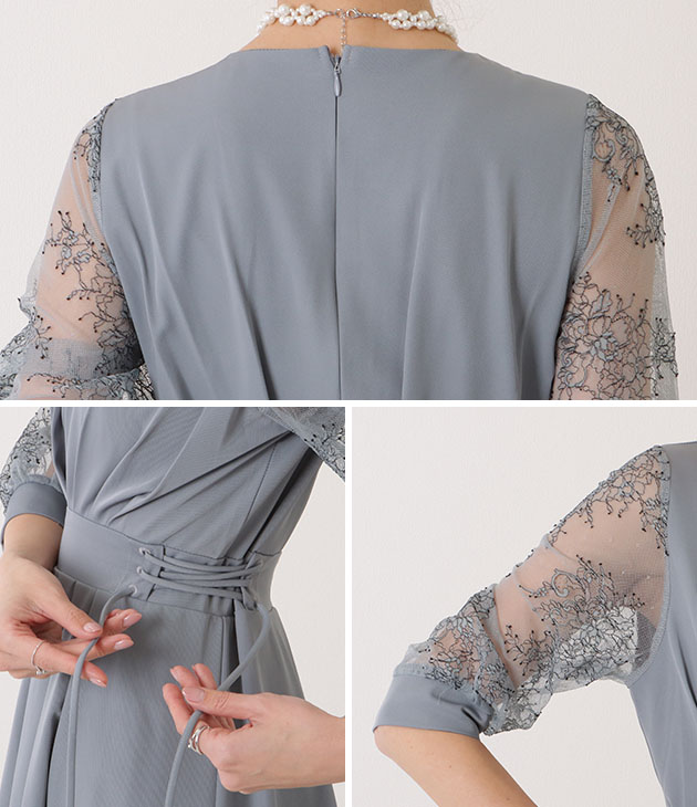 Lace Ladies（レースレディース） 花柄 レース サイド リボン Vネック