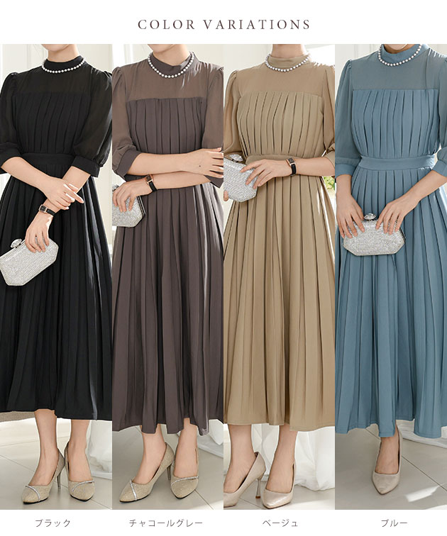 大きいサイズ！Woman’s View しじら織りクラッシュプリーツ　ワンピース daily daily super stretch pleats one piece / ash gray [FREE