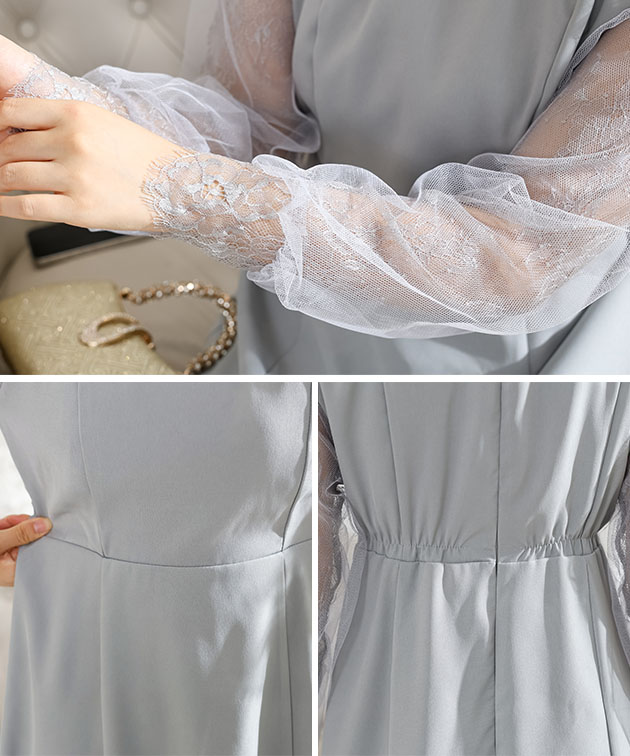 Lace Ladies プチハイネック レース ドッキング ロング