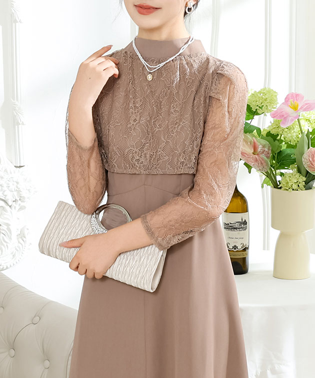 Lace Ladies 2WAY レースボレロ付き Aライン ベーシック ロング