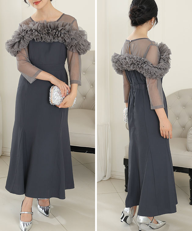 Lace Ladies（レースレディース） チュールフリル シアー 切り替え