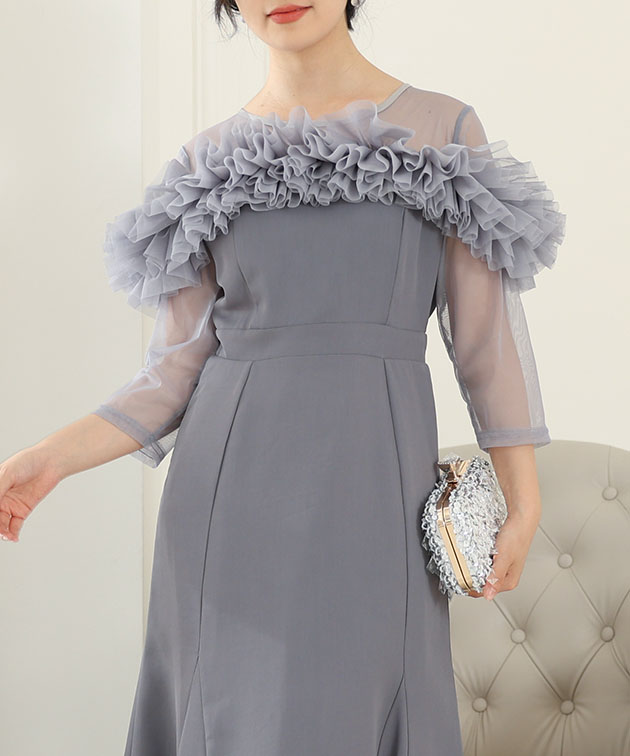 Lace Ladies（レースレディース） チュールフリル シアー 切り替え