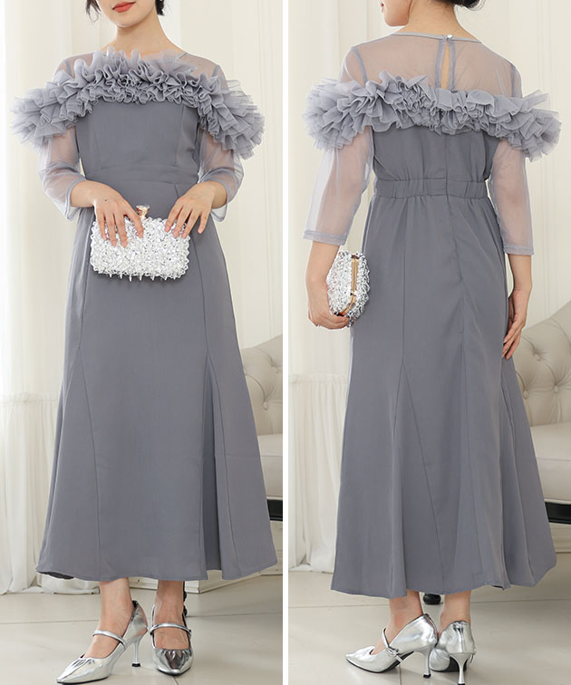 Lace Ladies（レースレディース） チュールフリル シアー 切り替え