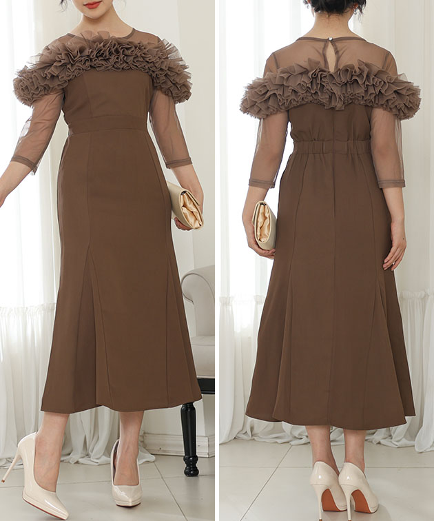 Lace Ladies（レースレディース） チュールフリル シアー 切り替え