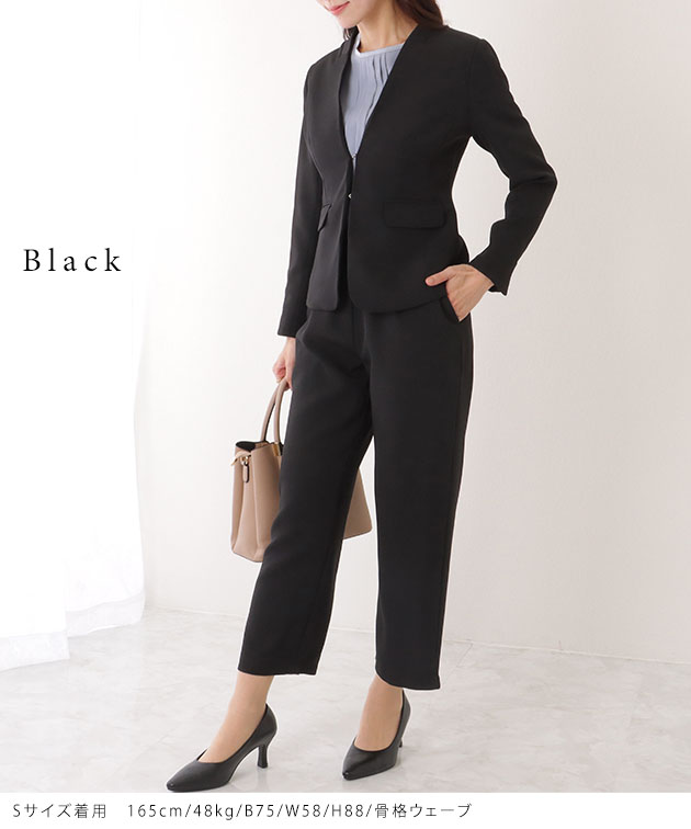 Lace Ladies（レースレディース） ノーカラー タック パンツ スーツ