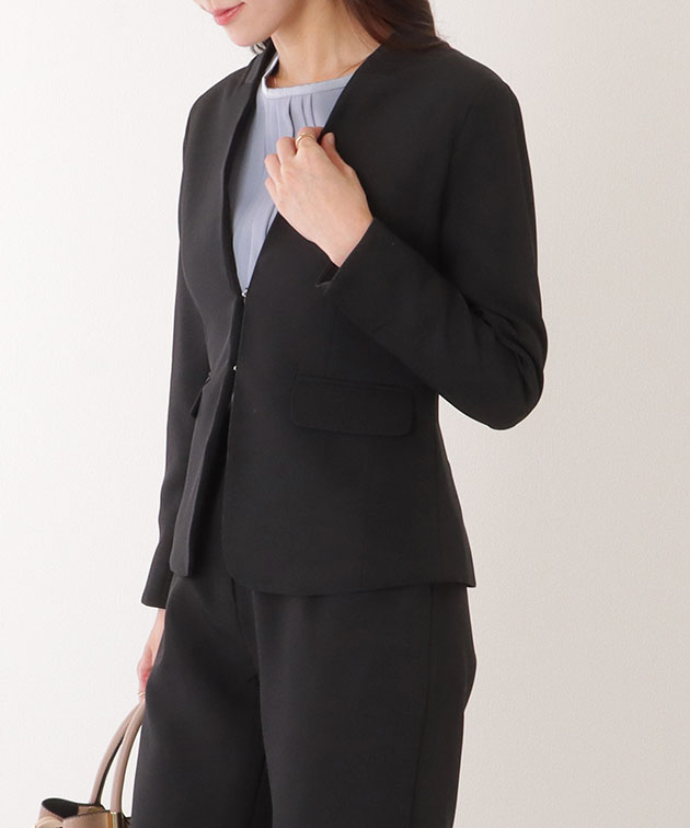 Lace Ladies（レースレディース） ノーカラー タック パンツ スーツ