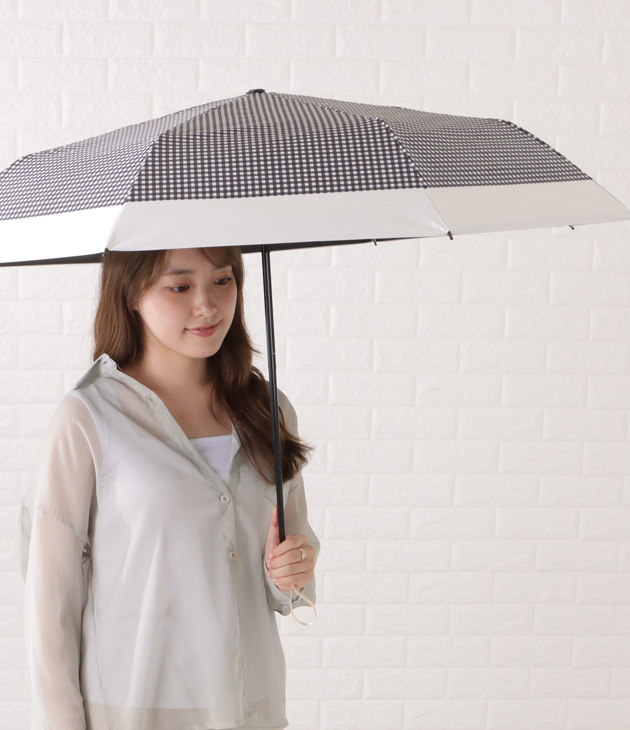 Lace Ladies ツートーン晴雨兼用折りたたみ傘 レディース