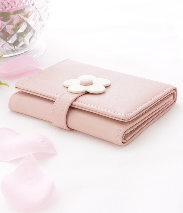 Lace Ladies デイジーモチーフ付きコンパクト三つ折りウォレット