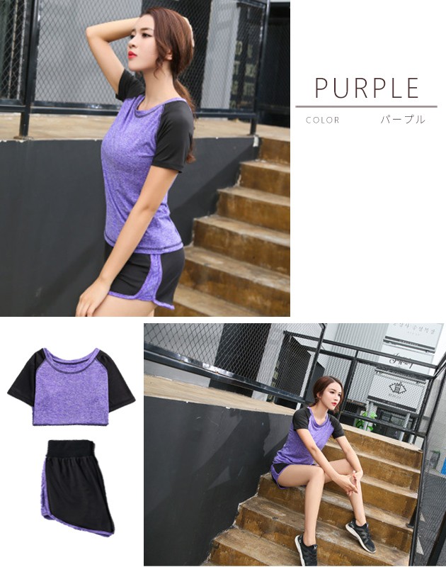 Liberta スポーツウェアセット Tシャツとショートパンツ Lace Ladies フィットネスウェア 2点セット レディース ショート