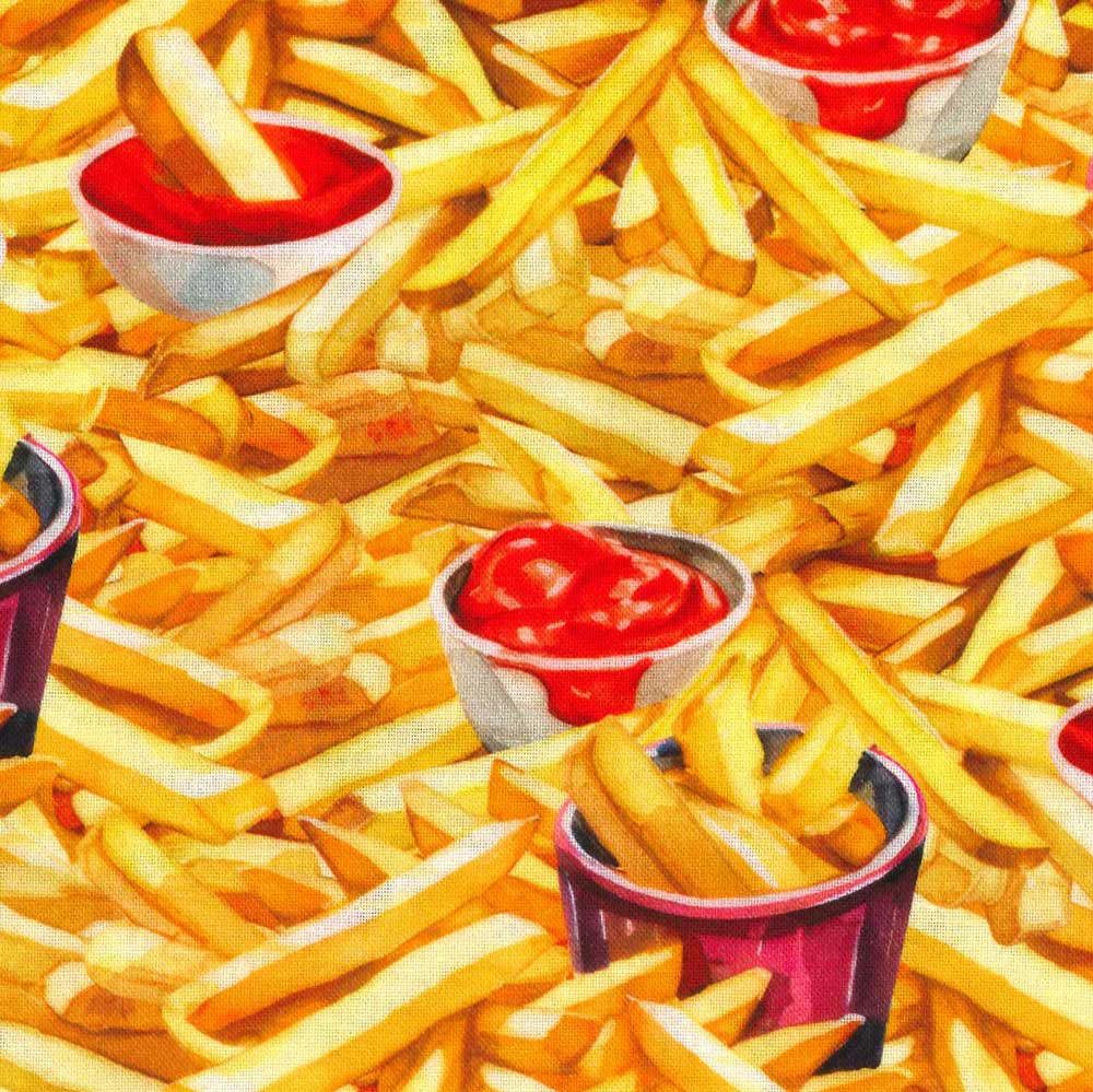 USA�R�b�g�� French Fries With Ketchup(�t�����`�t���Cwith�P�`���b�v)Yummy Bites �V�[�`���O���n Robert Kaufman(���o�[�g�J�t�}��)23297-133