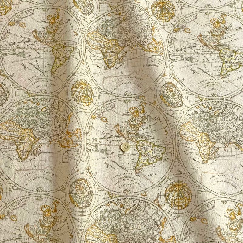 LIBERTYリバティプリント　国産フランダースリネン生地＜Around The World＞(アラウンドザワールド)【イエロー】2343121-SD23CL｜merci-fabric｜02