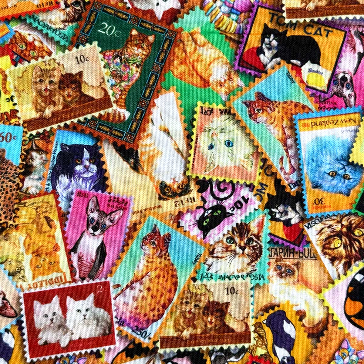 USA�R�b�g�� Everyday Favorites Cats Stamps(�˂��̐؎�)������ �L�� Multi�}���`�J���[ �V�[�`���O���n Robert Kaufman(���o�[�g�J�t�}��)23928-205