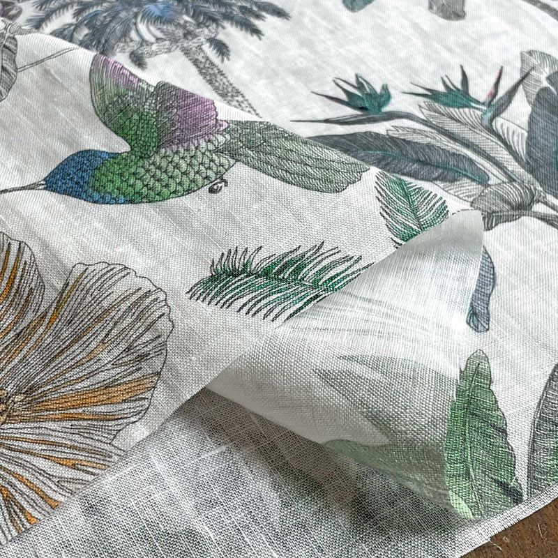 LIBERTYリバティプリント 国産フランダースリネン生地＜Darwin's Journey＞(ダーウィンズ・ジャーニー)【マルチカラー