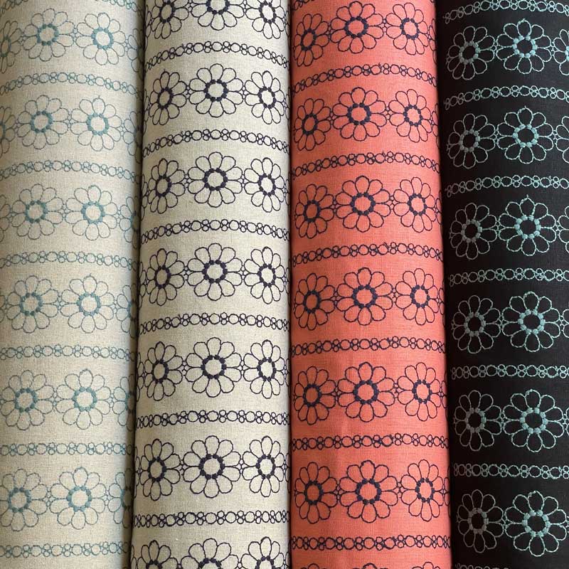 国産 綿麻キャンバス刺繍 生地 金沢産 日本製...の詳細画像1