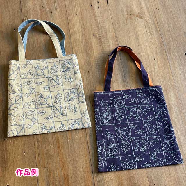 国産 綿麻キャンバス刺繍 生地 金沢産 日本製 110cm 植物パッチワーク