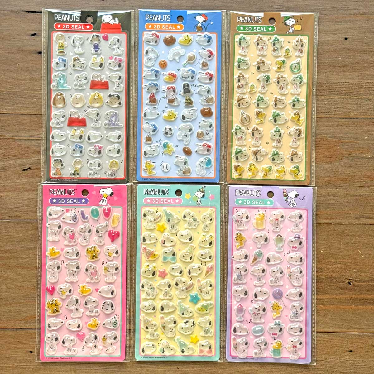 公式ライセンス商品】スヌーピーぷっくり3Dシール6枚セット ぷくぷく
