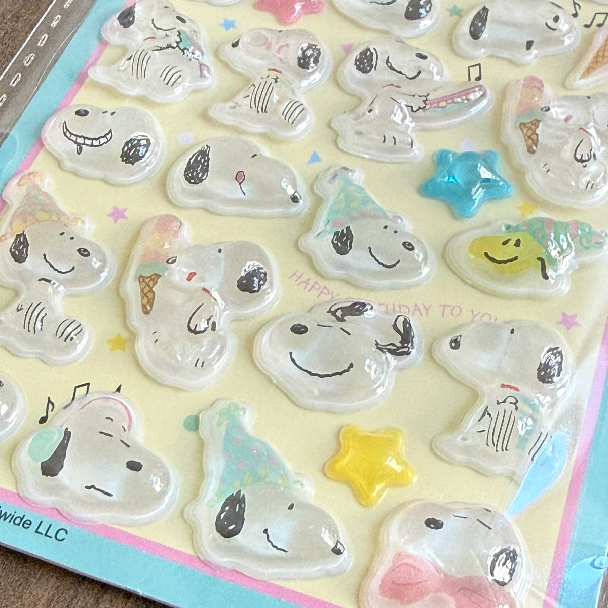 公式ライセンス商品】スヌーピーぷっくり3Dシール6枚セット ぷくぷく 