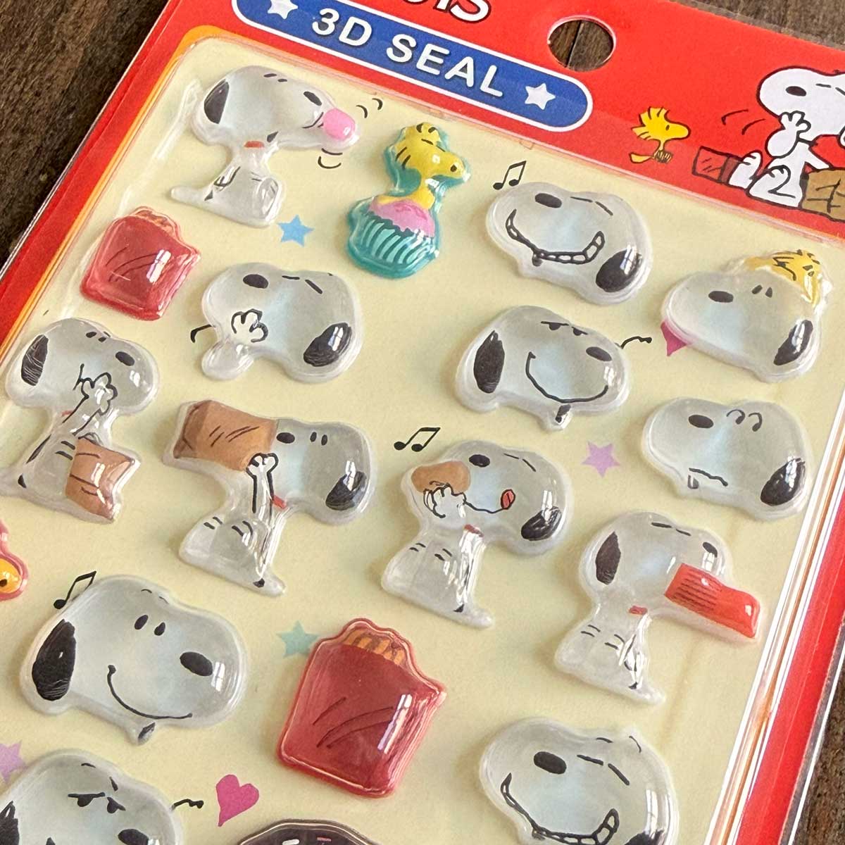公式ライセンス商品】スヌーピーぷっくり3Dシール4枚セット ぷくぷく