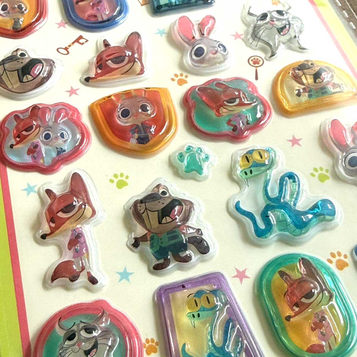 公式ライセンス商品】ディズニーぷっくり3Dシール6枚セット ぷくぷく