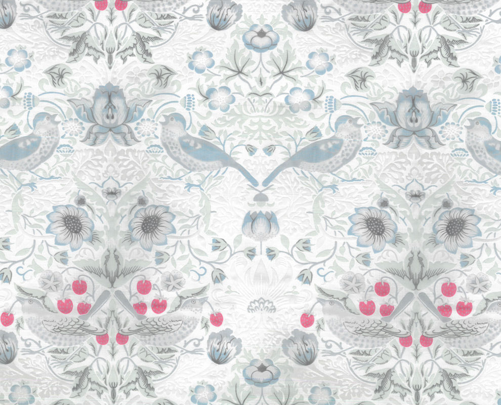 moda fabrics William Morris EBAX Ip[nStrawberry Thief(Xgx[XB[t)D_POWDER BLUE(pE_[u[)8076-16