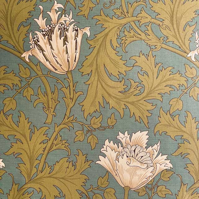 moda fabrics William Morris EBAX V[`O~l[gnAnemone(All)ARONA BLUE(Aiu[)
