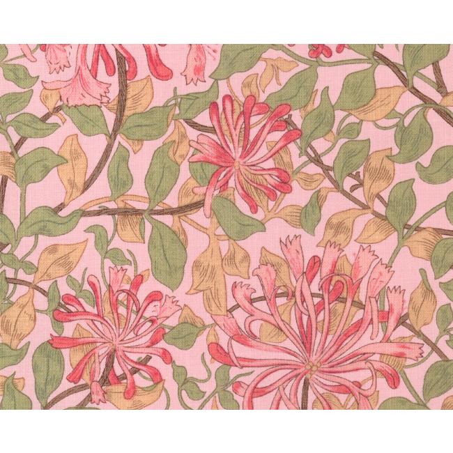 moda fabrics(モダ・ファブリックス)William Morris ウィリアムモリス シーチング生地＜Honeysuckle＞(ハニーサックル)PINK ROSE ピンクローズ 8362-67｜merci-fabric