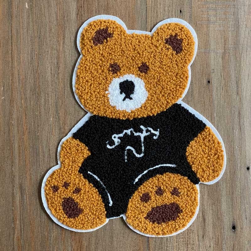 ベアーワッペン 縫付ワッペン ビッグワッペン モコモコワッペン[デコ