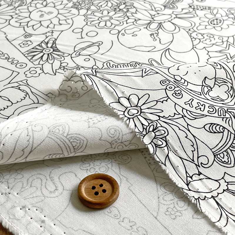 ビリケンさん 40ブロード生地 BILLIKEN ART FABRIC グリーン×イエロー/パープル×ピンク/オレンジ×ブラウン/ネイビー×イエロー/ホワイト BLK-110-1 |  | 13