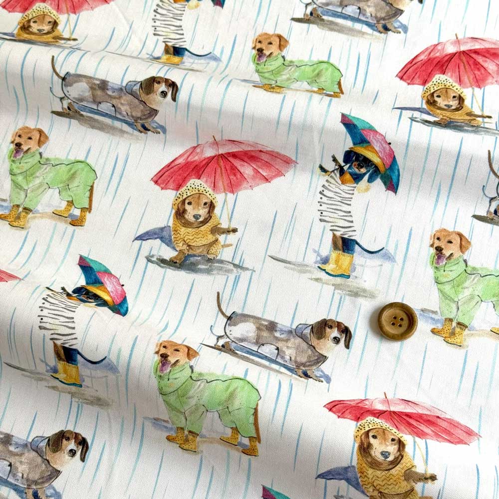 USAコットン Dogs in the Rai...の詳細画像3