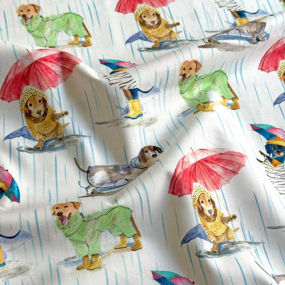 USAコットン Dogs in the Rai...の詳細画像4