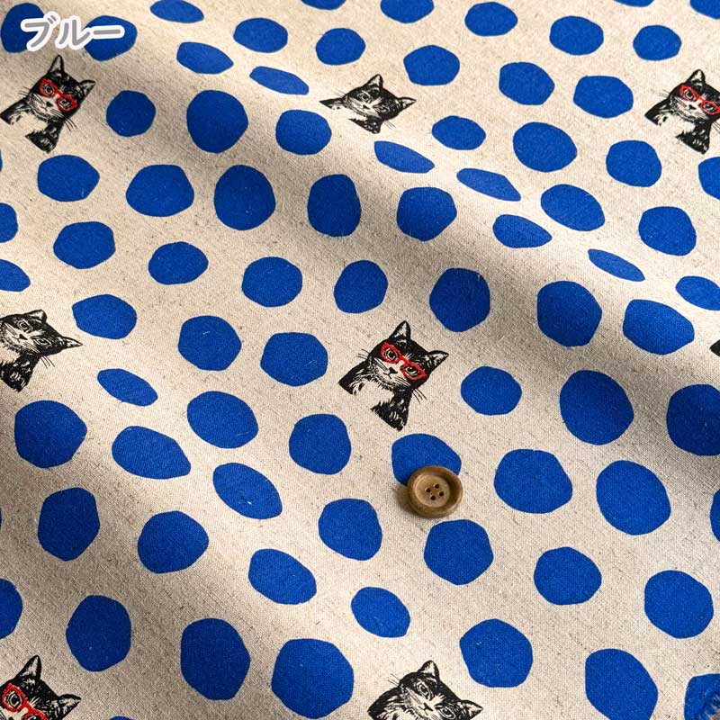 NekoNoe K from 30 SEWINGPINS × echinoエチノ CAT ドット 綿麻