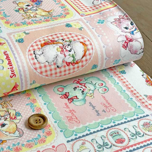 ■専用■　昭和レトロ　布バスケット　パッチワーク □専用□ 布バスケット❮中❯ レトロアニマル 昭和レトロ パッチ