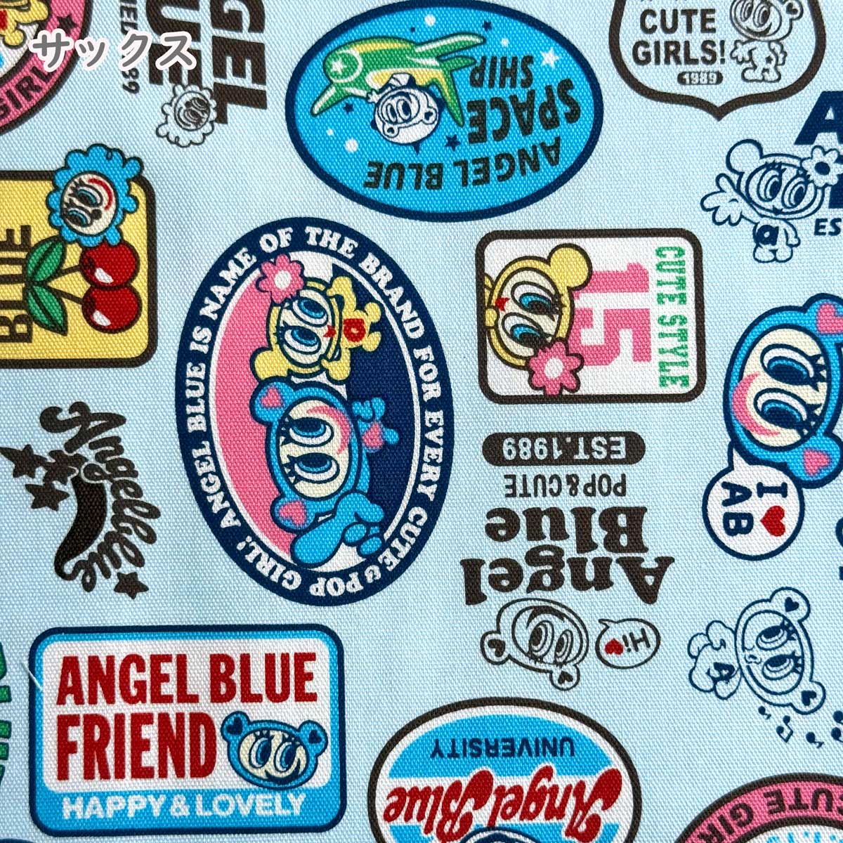 エンジェルブルー ワッペン柄 オックス サックス/クリーム(ANGELBLUE