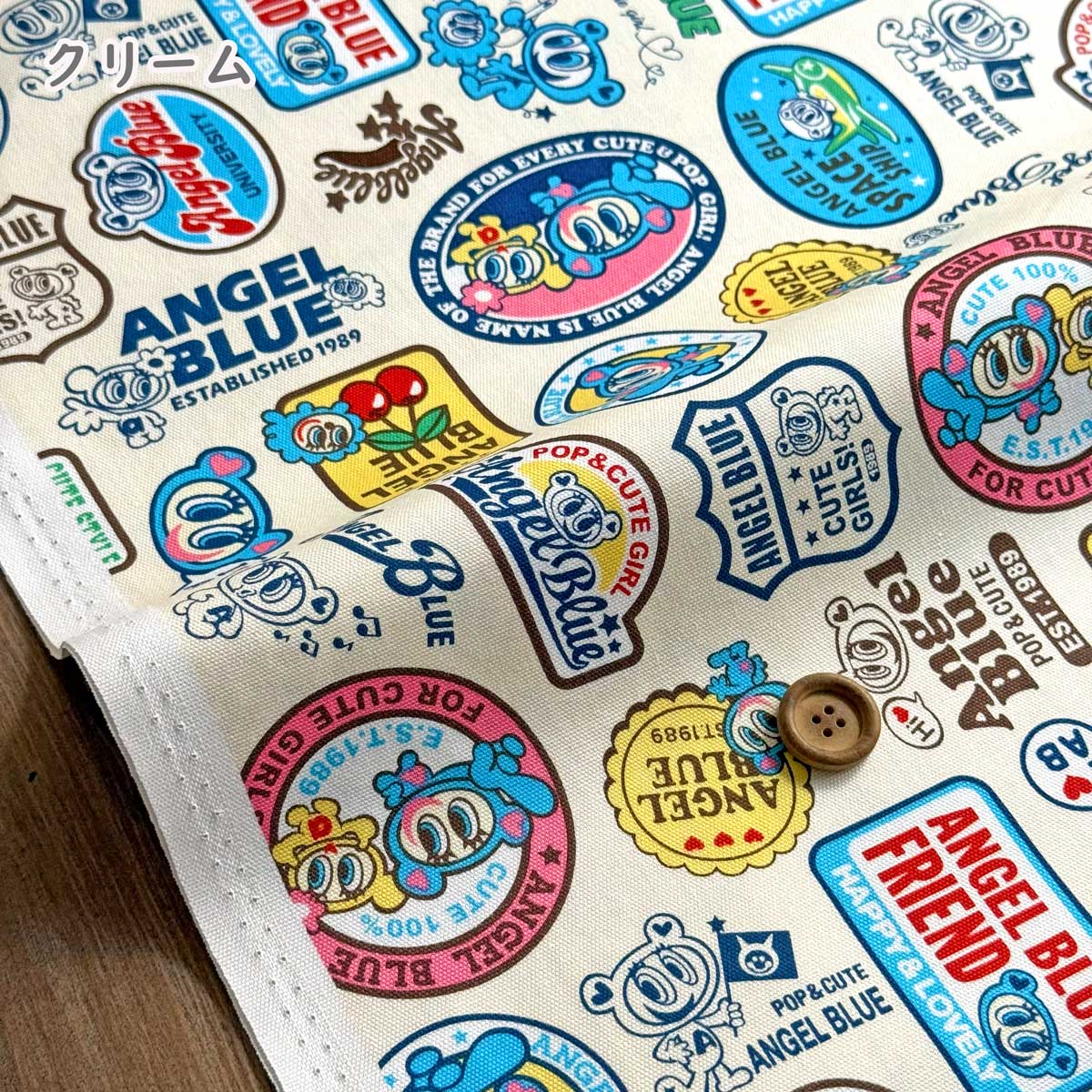 エンジェルブルー ワッペン柄 オックス サックス/クリーム(ANGELBLUE