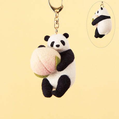 羊毛フェルト パンダ マスコット ＊ ストラップ 羊毛フェルト