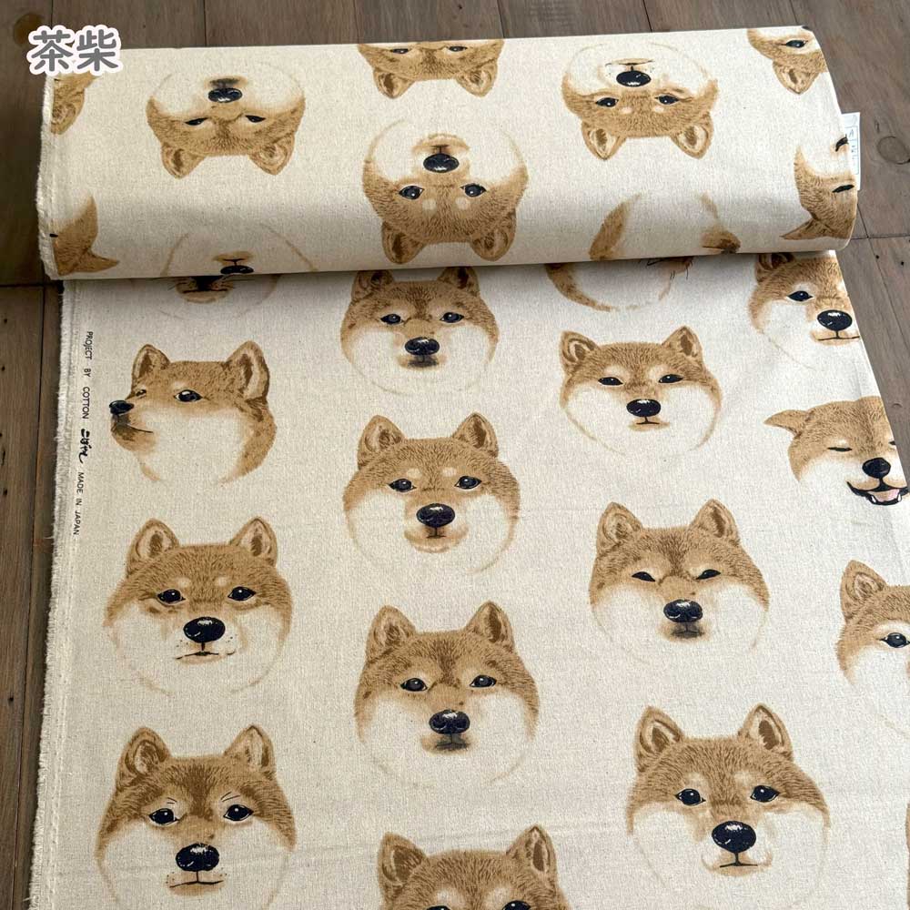 柴犬　わんこ　生地　ハンドメイド　可愛い　ラーメン シーチング 夢色百景 SHIBAINU ラーメン（単位50cm）\\u003cbr\\u003e\\u003cbr\\u003e生地&frasl;綿