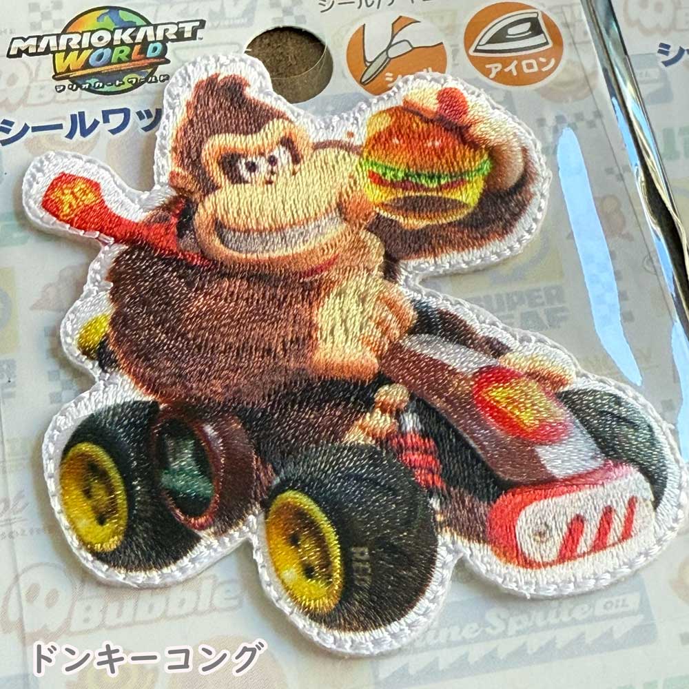 マリオカートワールド シール・アイロン接着両用ワッペン マリオ 
