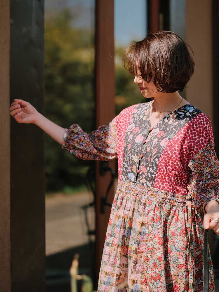 ハンドメイド リバティ タナローン メルシー限定色 ミャオウ ワンピース ハンドメイド リバティ タナローン メルシー限定色 ミャオウ