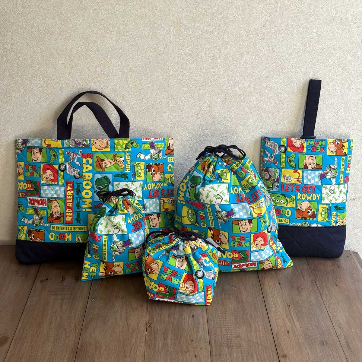 トイストーリー コミック柄 入園 入学 通園 通学 5点セット レッスン