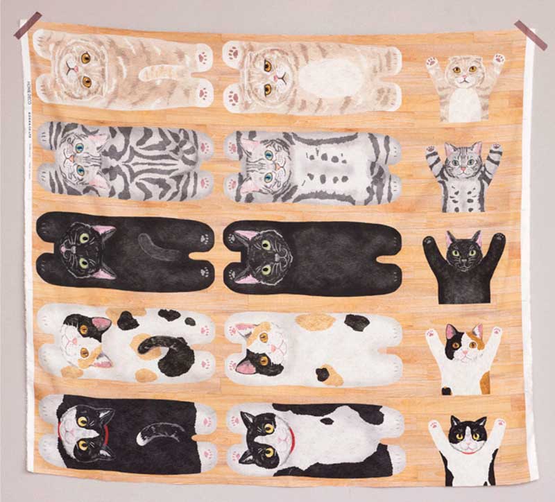 HOME DECO ���ɐQ�]�ԃl�R���� �V�[�`���O���n ���邾���ł������̃A�N�Z���g�ɂȂ邱�ƊԈႢ�Ȃ��̃p�l�����n�y��110cm×100cm�J�b�g�N���X�zYGA-69050-1A