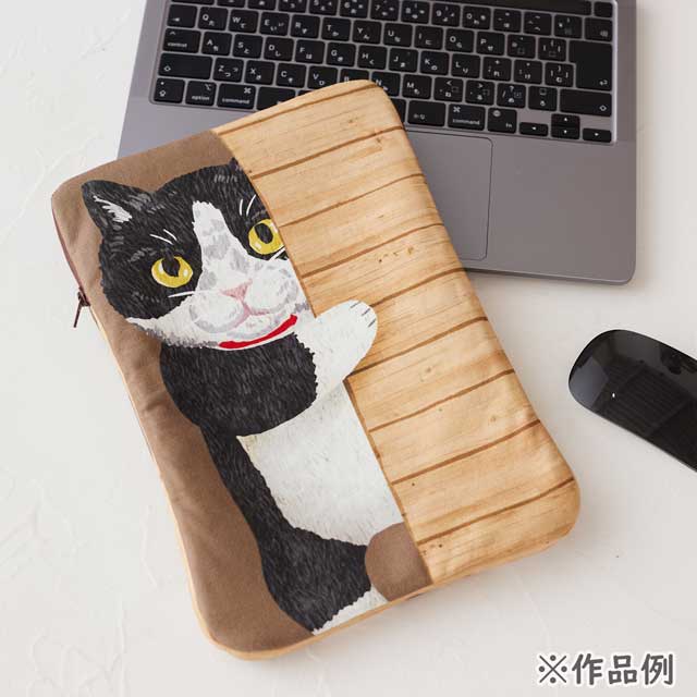 HOME DECO ひょっこり 壁からひょっこり猫たち シーチング生地 飾る